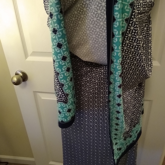 Max Studio blue teal blouse tank dress. Small - Picture 3 of 6